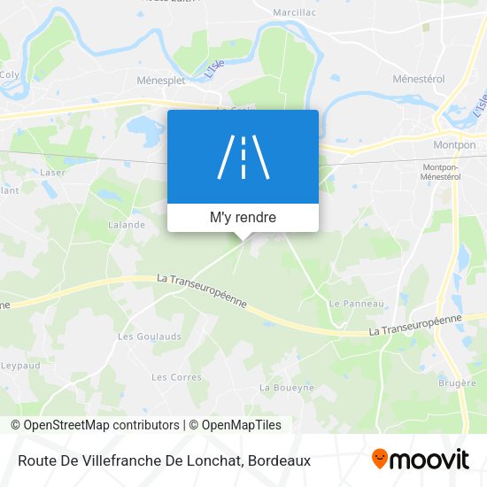 Route De Villefranche De Lonchat plan