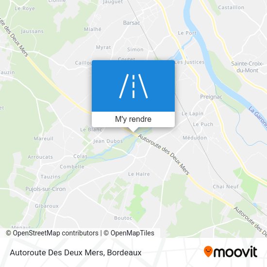 Autoroute Des Deux Mers plan