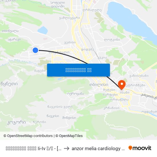 ნუცუბიძის ქუჩა Ii-Iv მ/რ - [961] to anzor melia cardiology clinic map