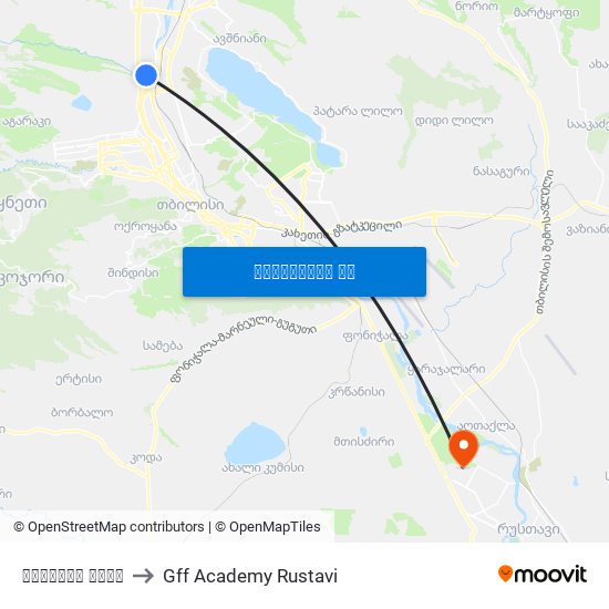 ჩალაძეს ქუჩა to Gff Academy Rustavi map