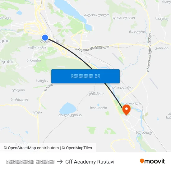 მეცნიერებათა აკადემია to Gff Academy Rustavi map