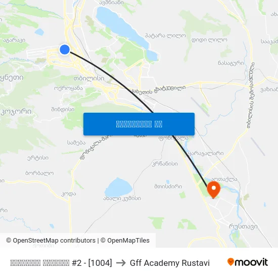 ყაზბეგის გამზირი #2 - [1004] to Gff Academy Rustavi map
