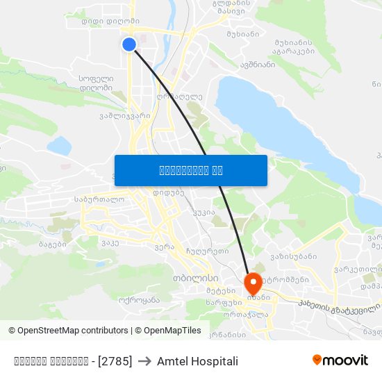 დაცვის პოლიცია - [2785] to Amtel Hospitali map