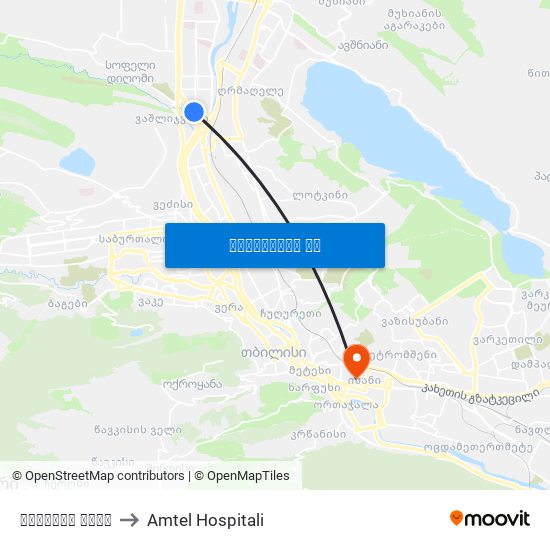 ჩალაძეს ქუჩა to Amtel Hospitali map