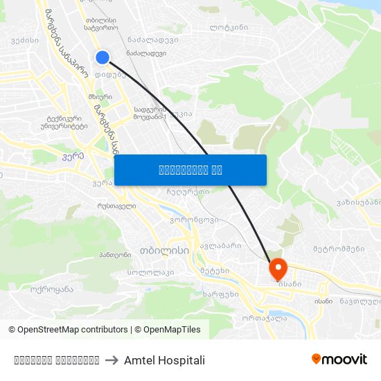 დიდუბის პანთეონი to Amtel Hospitali map