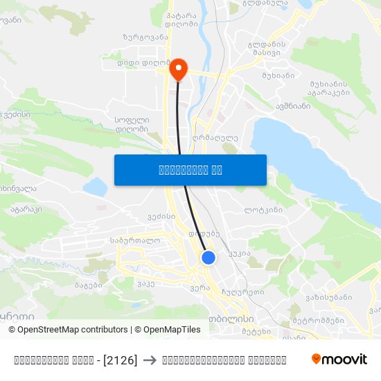 კვინიტაძის ქუჩა - [2126] to ტრავმატოლოგიური კლინიკა map