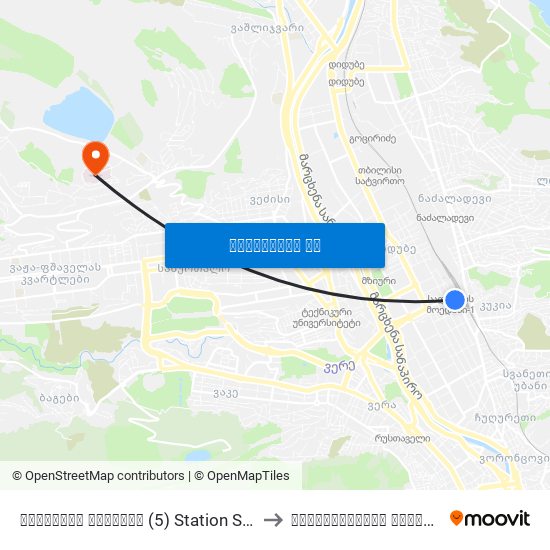 სადგურის მოედანი (5) Station Square (5) - Id:3076 to უნივერსალური სამედიცინო ცენტრი map