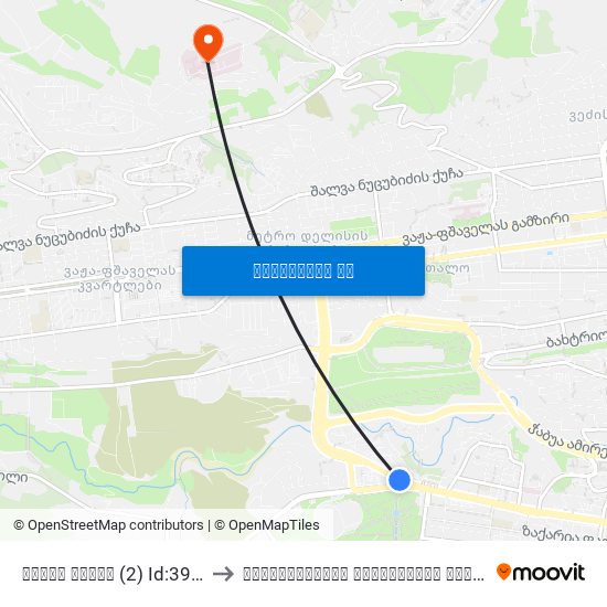 ვაკის პარკი (2) Id:3974 to უნივერსალური სამედიცინო ცენტრი map