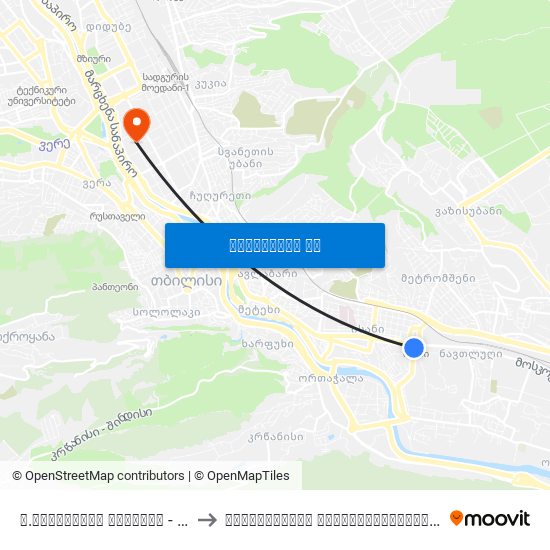 ქ.წამებულის გამზირი - [1470] to ალადაშვილის საუნივერსიტეტო კლინიკა map