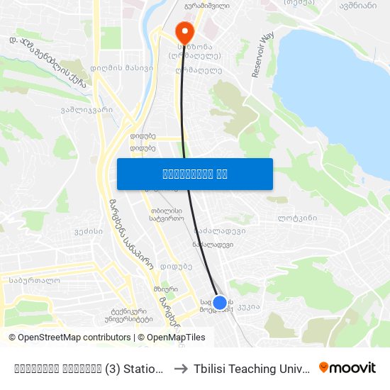 სადგურის მოედანი (3) Station Square (3) - Id:3074 to Tbilisi Teaching University Of Georgia map