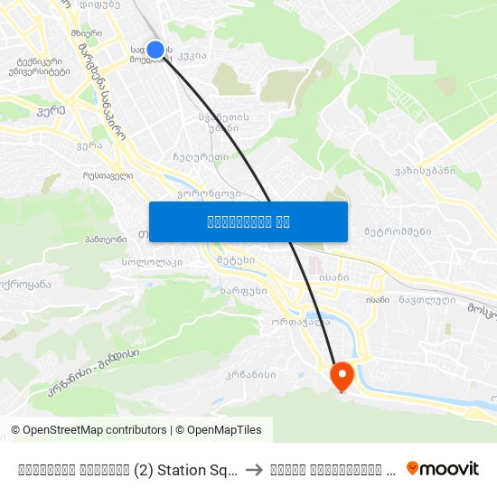 სადგურის მოედანი (2) Station Square (2) - Id:799 to პინეო სამედიცინო ეკოსისტემა map