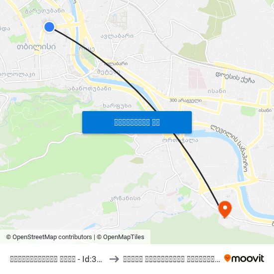 ბარათაშვილის ქუჩა - Id:3932 to პინეო სამედიცინო ეკოსისტემა map