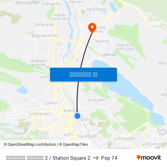 სადგურის მოედანი 2 / Station Square 2 to Psp 74 map