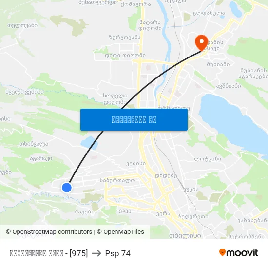 ქავთარაძის ქუჩა  - [975] to Psp 74 map