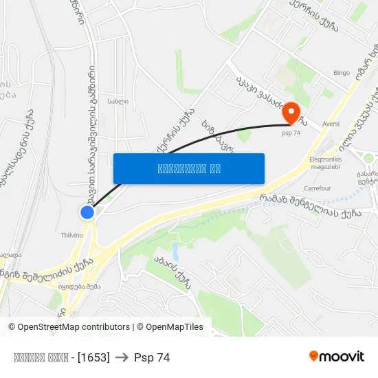 ქერჩის ქუჩა - [1653] to Psp 74 map