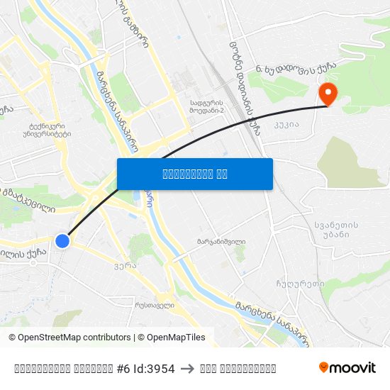 ჭავჭავაძის გამზირი #6 Id:3954 to ტუბ დისპანსერი map