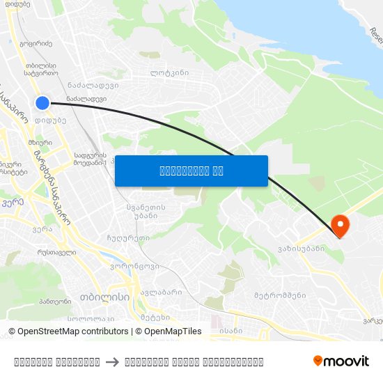 დიდუბის პანთეონი to თბილისის ზღვის საავადმყოფო map