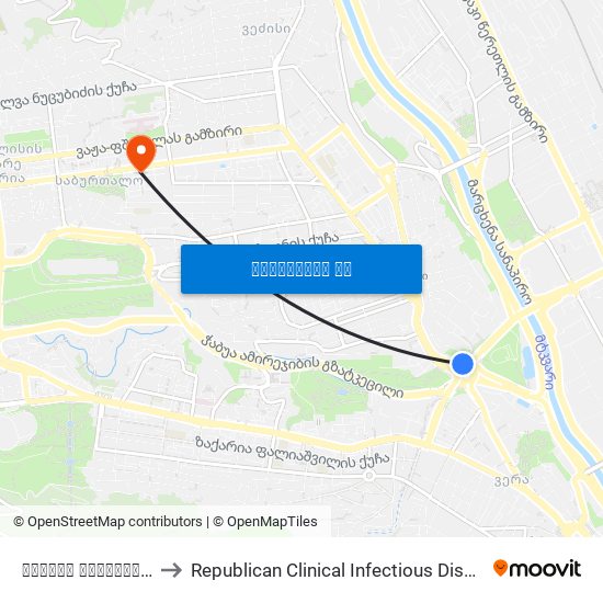 გმირთა მოედანი - [803] to Republican Clinical Infectious Diseases Hospital map