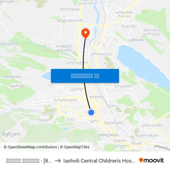 გმირთა მოედანი - [803] to Iashvili Central Children's Hospital map