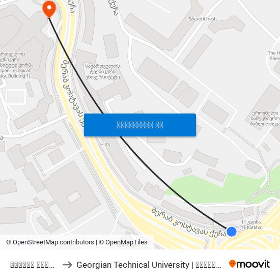 გმირთა მოედანი - [803] to Georgian Technical University | საქართველოს ტექნიკური უნივერსიტეტი map