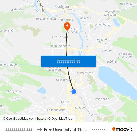 სამტრედიის ქუჩა - [904] to Free University of Tbilisi | თავისუფალი უნივერსიტეტი map