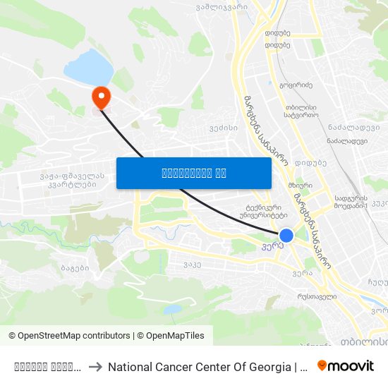 გმირთა მოედანი - [803] to National Cancer Center Of Georgia | ონკოლოგიის ეროვნული ცენტრი map