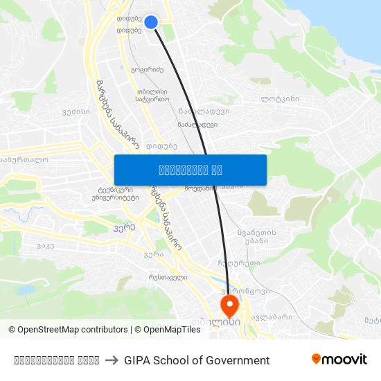 ჭყონდიდელის ქუჩა to GIPA School of Government map