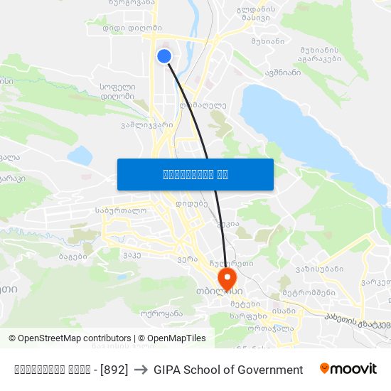 ჭიაურელის ქუჩა - [892] to GIPA School of Government map