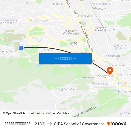 ვაკის სასაფლაო - [2132] to GIPA School of Government map