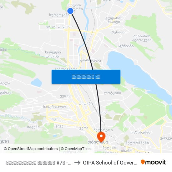 აღმაშენებლის ხეივანი #7ა  - [3117] to GIPA School of Government map