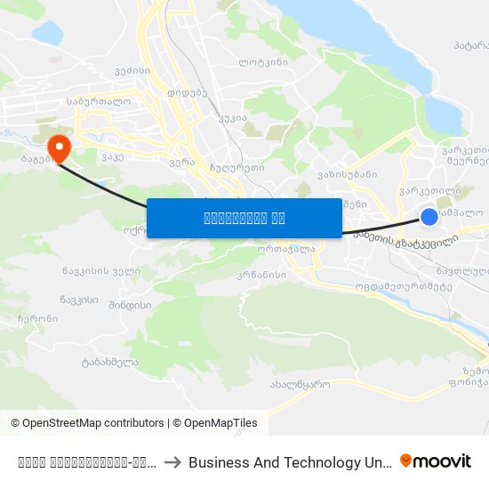 ზაზა ფანასკერტელ-ციციშვილის ქ. #12-ის პირდაპირ - 3935 to Business And Technology University || ბიზნესისა და ტექნოლოგიების უნივერსიტეტი map