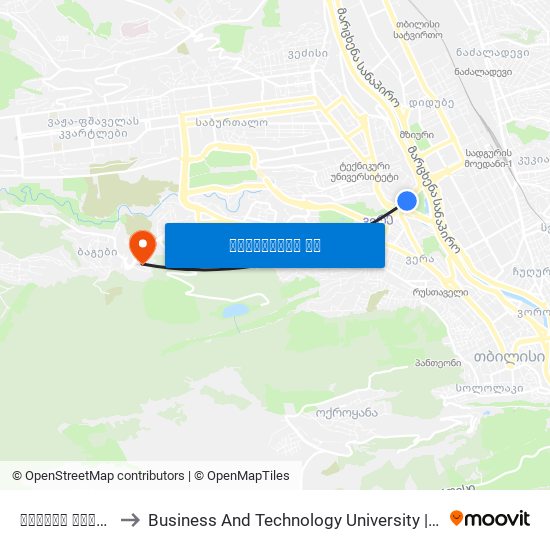 გმირთა მოედანი #1 - [811] to Business And Technology University || ბიზნესისა და ტექნოლოგიების უნივერსიტეტი map