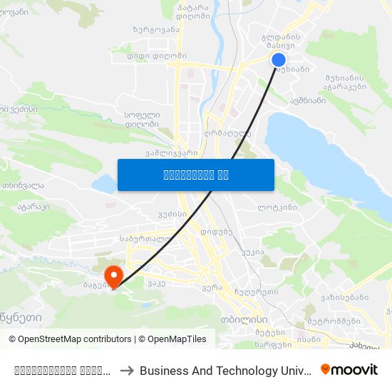 სუპერმარკეტ ფრესკოს მოპირდაპირედ (მოთხოვნით) to Business And Technology University || ბიზნესისა და ტექნოლოგიების უნივერსიტეტი map
