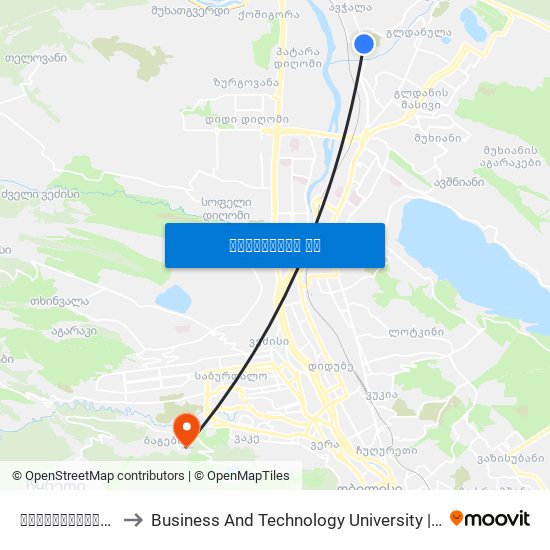 სარაჯიშვილის #24 - [3692] to Business And Technology University || ბიზნესისა და ტექნოლოგიების უნივერსიტეტი map