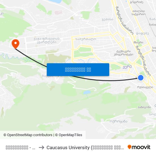 ფილარმონია - [809] to Caucasus University (კავკასიის უნივერსიტეტი) map
