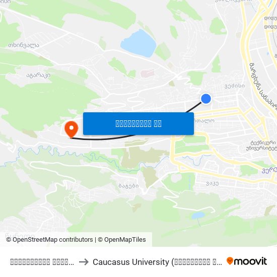 ბუდაპეშტის ქუჩა - [941] to Caucasus University (კავკასიის უნივერსიტეტი) map