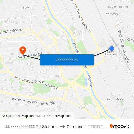 სადგურის მოედანი 2 / Station Square 2 to Cardionet | კარდიონეტი map