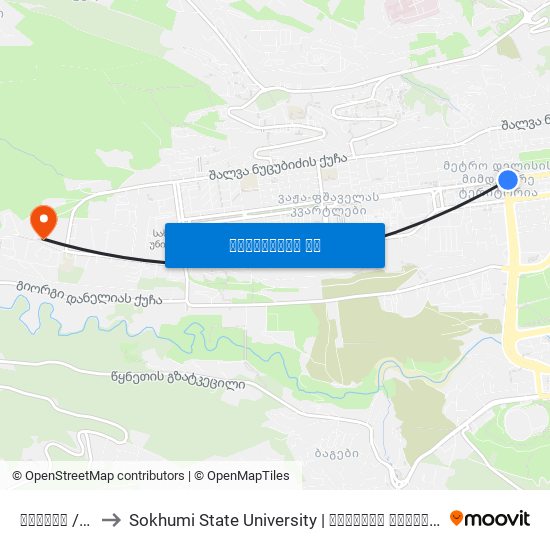 დელისი / Delisi to Sokhumi State University | სოხუმის სახელმწიფო უნივერსიტეტი map