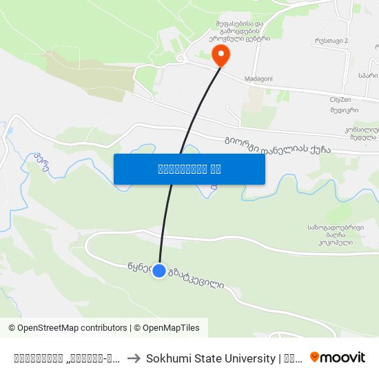 რესტორანი ,,ჰარალე-ს მიმდებარედ - Id:3791 to Sokhumi State University | სოხუმის სახელმწიფო უნივერსიტეტი map