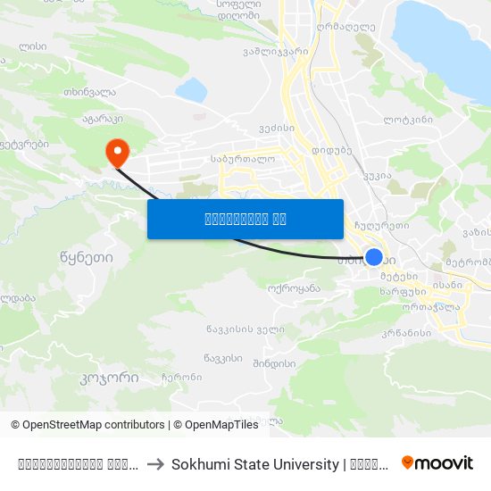 ბარათაშვილის ქუჩა (კონკა) - [851] to Sokhumi State University | სოხუმის სახელმწიფო უნივერსიტეტი map