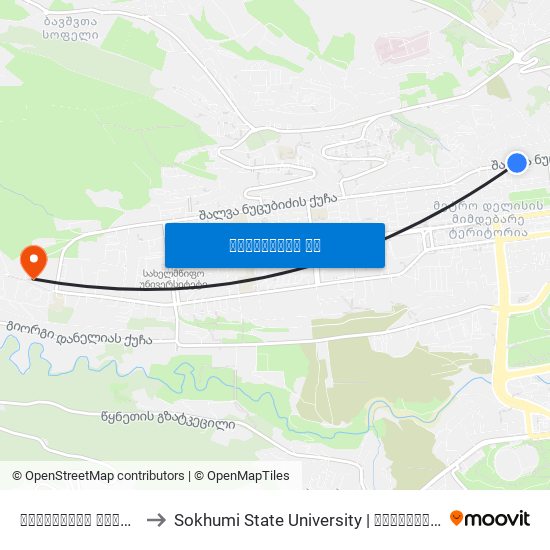 ნუცუბიძის ქუჩა #53 - [950] to Sokhumi State University | სოხუმის სახელმწიფო უნივერსიტეტი map