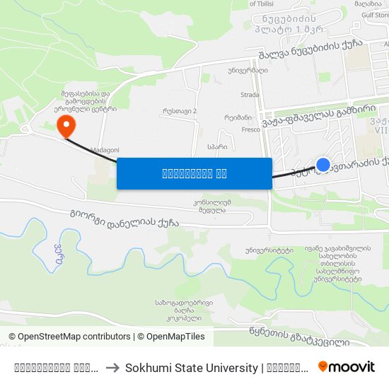 ქავთარაძის ქუჩა #10  - [984] to Sokhumi State University | სოხუმის სახელმწიფო უნივერსიტეტი map