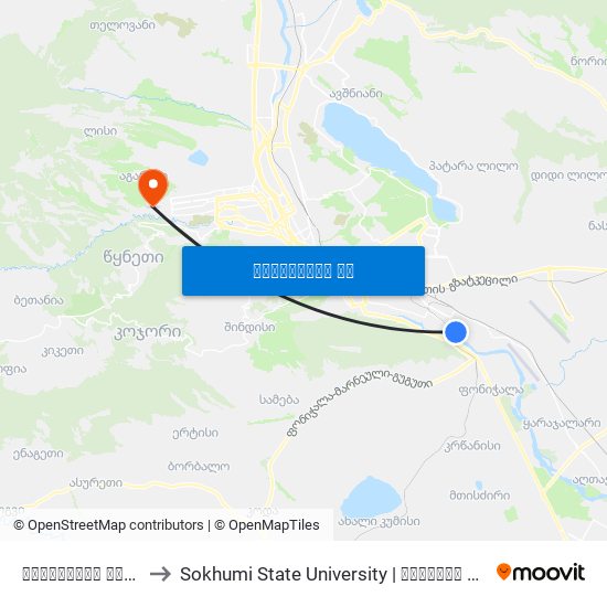 ნაკადულის ქუჩა - [1045] to Sokhumi State University | სოხუმის სახელმწიფო უნივერსიტეტი map