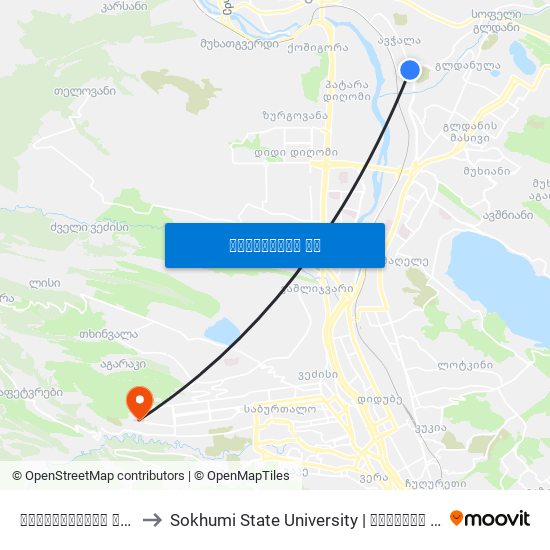 ფოცხიშვილის ქუჩა - [1645] to Sokhumi State University | სოხუმის სახელმწიფო უნივერსიტეტი map