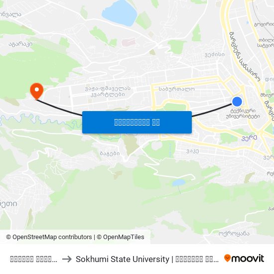 ბუკიას ბაღი - [2119] to Sokhumi State University | სოხუმის სახელმწიფო უნივერსიტეტი map