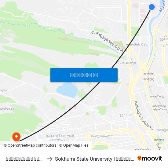 ბელიაშვილის ქუჩა #8 - [2294] to Sokhumi State University | სოხუმის სახელმწიფო უნივერსიტეტი map