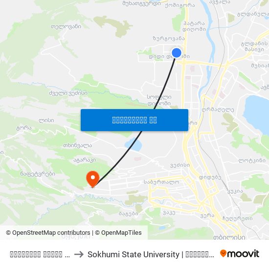 ფარნავაზ მეფის ქუჩა - [2497] to Sokhumi State University | სოხუმის სახელმწიფო უნივერსიტეტი map