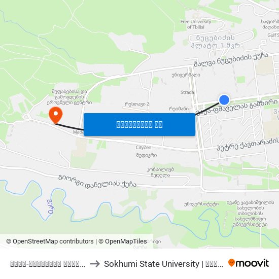 ვაჟა-ფშაველას გამზირი #9391 - [3100] to Sokhumi State University | სოხუმის სახელმწიფო უნივერსიტეტი map