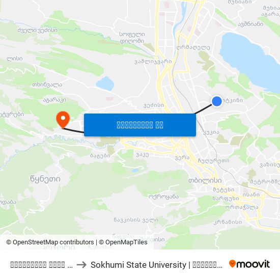 წერონისის ქუჩა #36 - [3397] to Sokhumi State University | სოხუმის სახელმწიფო უნივერსიტეტი map