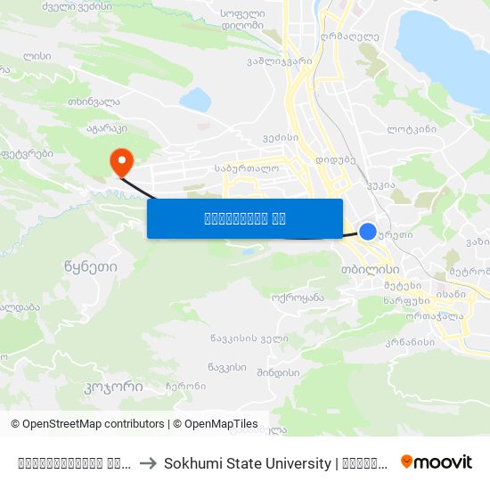 აღმაშენებლის გამზირი - [3415] to Sokhumi State University | სოხუმის სახელმწიფო უნივერსიტეტი map